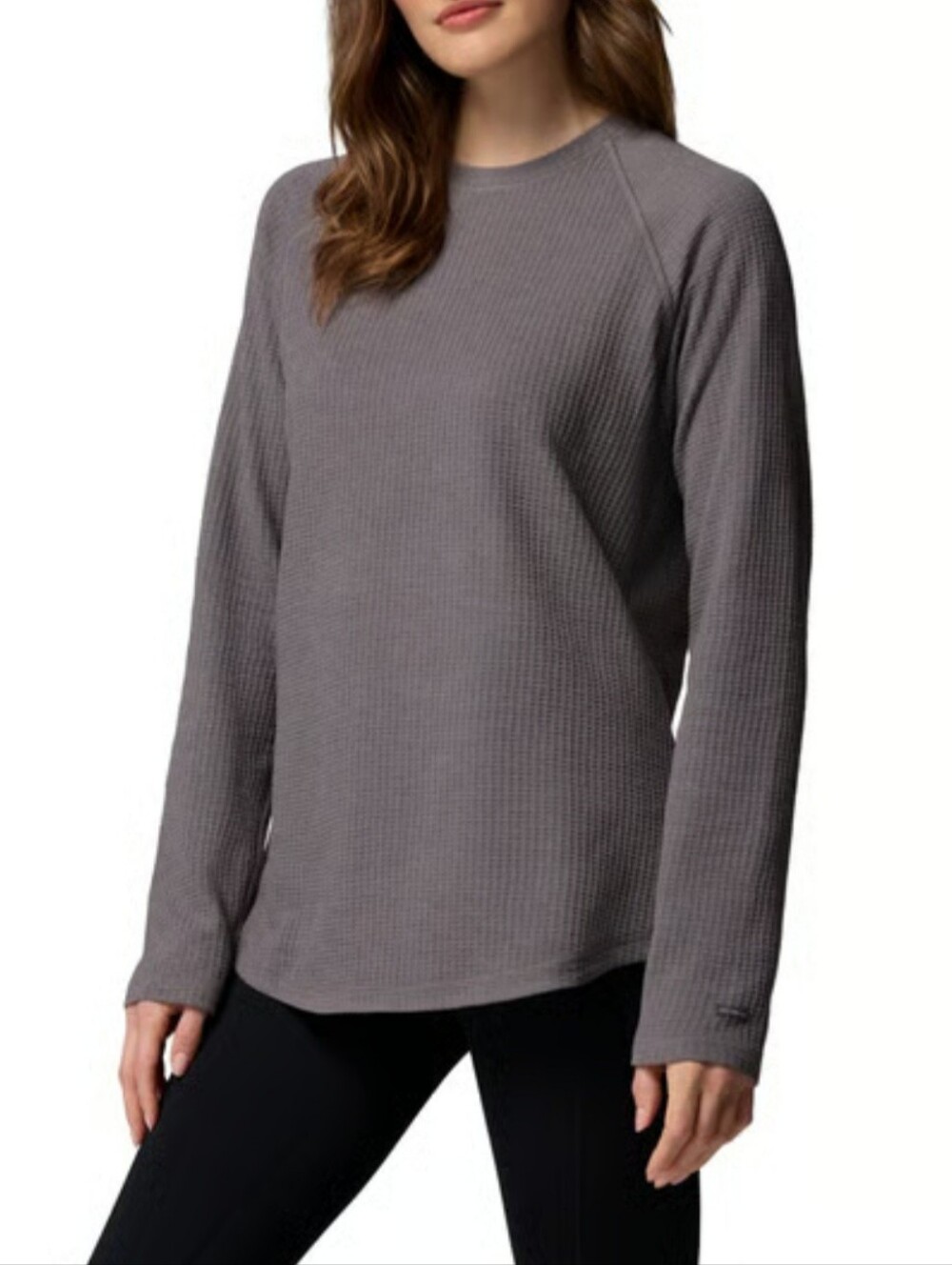 NWT Columbia Holly Springs EXS Waffle Long Sleeve Shirt Burgundy  Womens XS